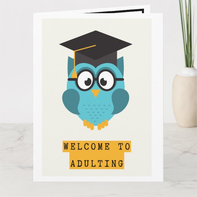 Funny Graduation Card Adulting humour (Front)