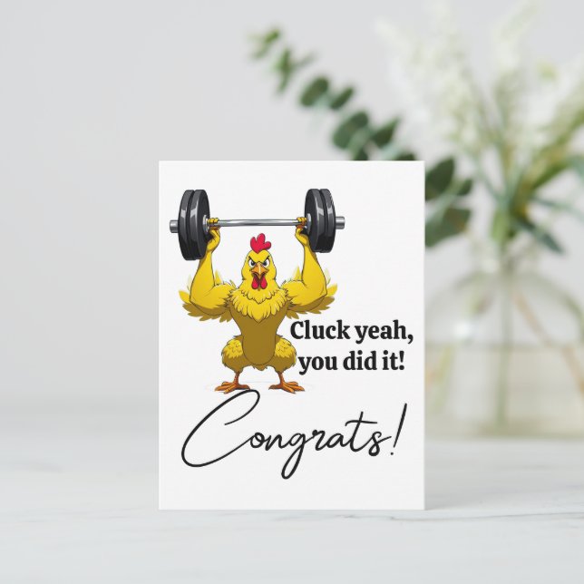 Funny Graduation Card - Chicken Themed Congrats (Standing Front)