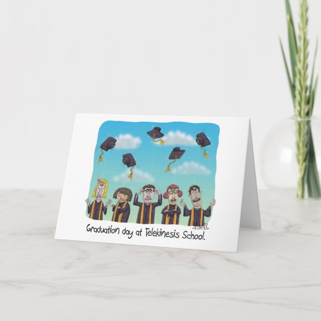 Funny Graduation Card - Telekinesis School (Front)