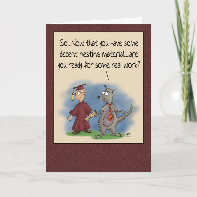 Funny Graduation Cards: Nesting Material Card (Front)