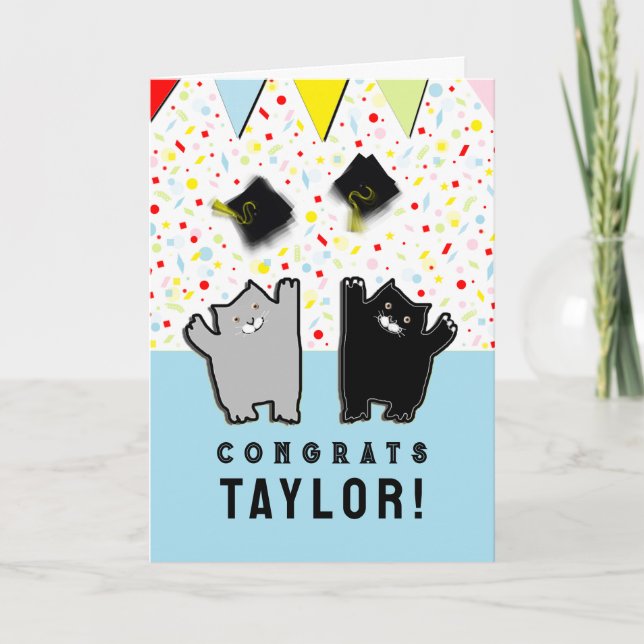 Funny Graduation Cats Card (Front)
