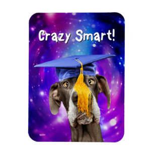 Funny Graduation Dog Wearing Hat Magnet