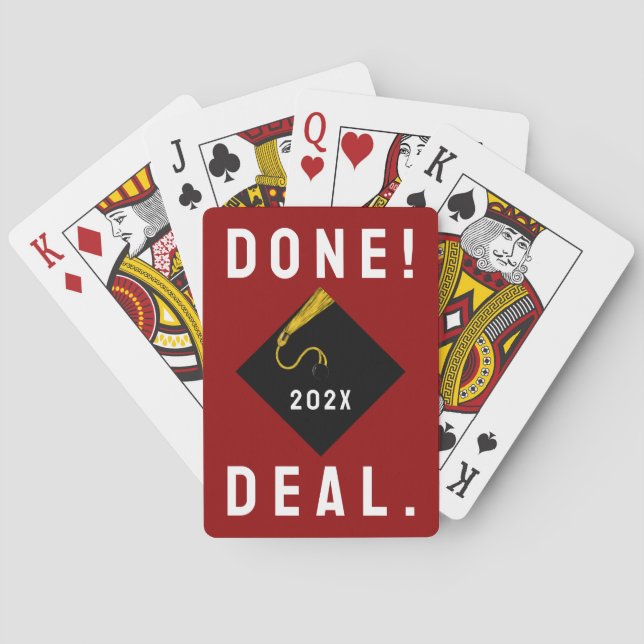 Funny Graduation Keepsake Gift Playing Cards (Back)