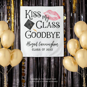 Funny Graduation Kiss My Class Goodbye Backdrop Tapestry