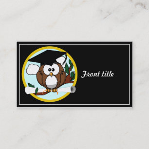 Funny Graduation Owl With Cap & Diploma Calling Card