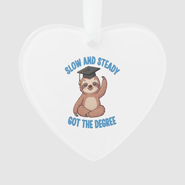 Funny Graduation Sloth Ornament (Front)