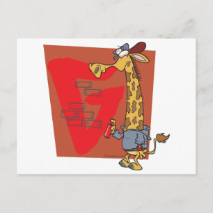 funny graffiti giraffe cartoon postcard
