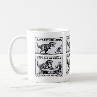 ☕ Funny Grammar Mug – “Let’s Eat, Grandma”
