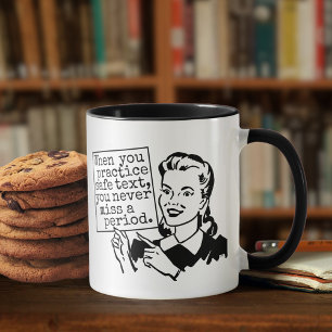 Funny Grammar Nerd   Practice Safe Text Retro Coffee Mug