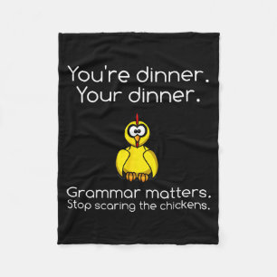 Funny Grammar - Stop Ing The Chickens Shirts  Fleece Blanket