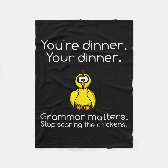 Funny Grammar - Stop Ing The Chickens Shirts  Fleece Blanket (Front)