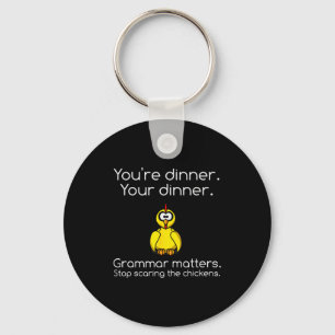 Funny Grammar - Stop Ing The Chickens Shirts  Key Ring