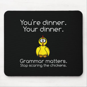 Funny Grammar - Stop Ing The Chickens Shirts  Mouse Pad
