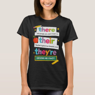 Funny Grammar Teacher Humor Groovy Distressed Retr T-Shirt