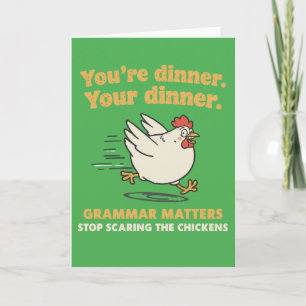 Funny Grammar You're Dinner Your Dinner Grammar Card
