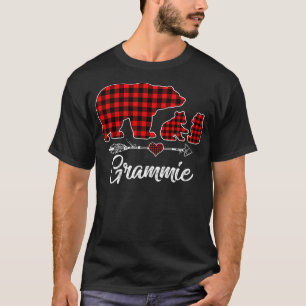 Funny Grammie Bear Red Plaid Christmas Pajama Fami T-Shirt