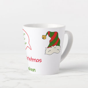 Funny Grandchild Photo in Xmas Hat Christmas Latte Mug