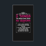 Funny Grandkids Grandchildren Best Grandma Business Card<br><div class="desc">Funny Grandkids Grandchildren Best Grandma. 5 things you should know about my Grandma. Funny Grandmother Gift from granddaughter and grandson.</div>