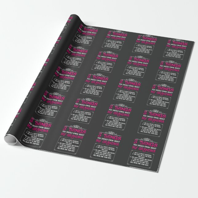 Funny Grandkids Grandchildren Best Grandma Wrapping Paper (Unrolled)