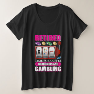 Funny Grandkids retired word art gambling Plus Size T-Shirt
