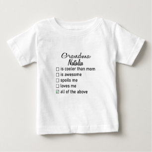Funny Grandma Baby,Custom Grandma,Personalised  Baby T-Shirt