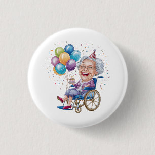Funny Grandma Birthday Gift for Elderly Aunt 3 Cm Round Badge