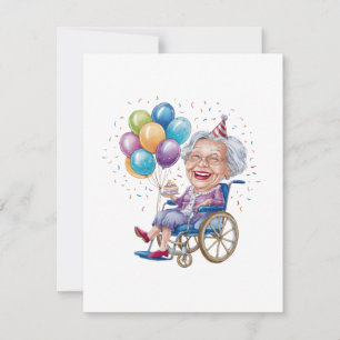 Funny Grandma Birthday Gift for Elderly Aunt Invitation