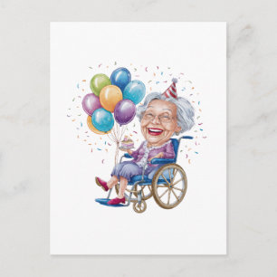 Funny Grandma Birthday Gift for Elderly Aunt Invitation Postcard