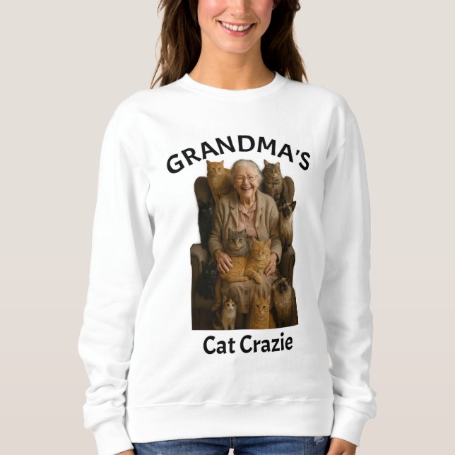 Funny Grandma Cat Crazy Shirt Perfect for Cat Moms (Front)