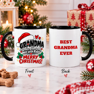 Funny Grandma Christmas Spoils With Love Gift Mug