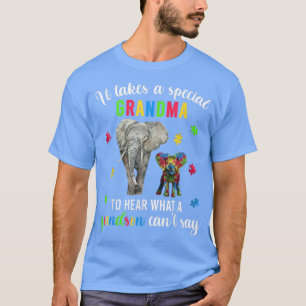 Funny Grandma Elephant Autism Awareness Family Su T-Shirt
