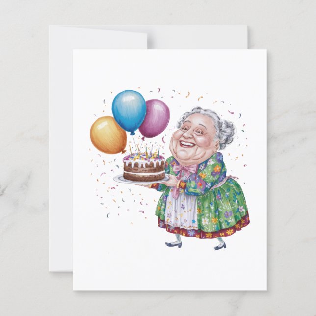 Funny Grandma Floral Apron Bday Art (Front)