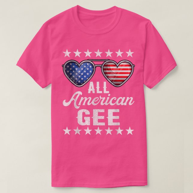 Funny Grandma Fourth Of July  Womens, All American T-Shirt (Design Front)