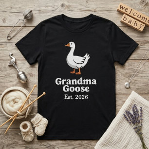 Funny Grandma Goose Est Year Cute Goose Character T-Shirt