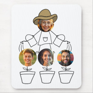 Funny Grandma Grandkids Photos Mouse Pad