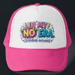 Funny Grandma In My No Era Grandkids Excluded Trucker Hat<br><div class="desc">Embrace the hilarious reality of modern grandparenting with this vibrant, pop-art-inspired design. Featuring a bold "In My 'No' Era" headline, this graphic is a playful nod to the popular "eras" trend, specifically tailored for the grandma who has officially reached her limit with everyone—except, of course, the grandkids. The aesthetic pulls...</div>
