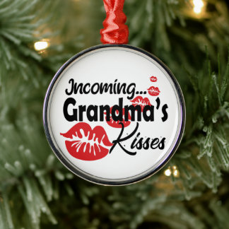 Funny Grandma Kisses  Metal Tree Decoration