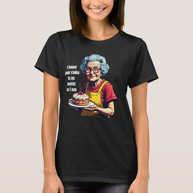 Funny Grandma Moist Cake Tee – Women's Graphic Shi (Front)