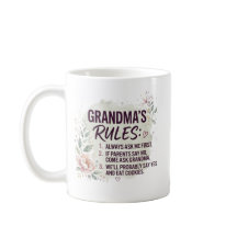Funny Grandma Rules Floral Watercolor Family Quote