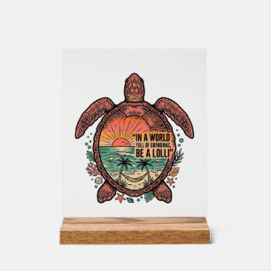 Funny Grandma Turtle Beach Vintage Shirt Design_1 Acrylic Sign