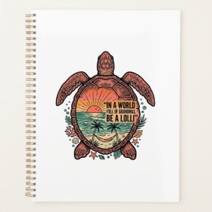 Funny Grandma Turtle Beach Vintage Shirt Design_1 Planner