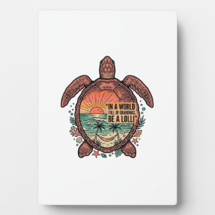 Funny Grandma Turtle Beach Vintage Shirt Design_1 Plaque