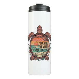 Funny Grandma Turtle Beach Vintage Shirt Design_1 Thermal Tumbler