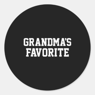 Funny Grandma's Favorite Black Modern Clic Crew  Classic Round Sticker