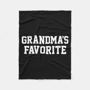 Funny Grandma's Favorite Black Modern Clic Crew  Fleece Blanket