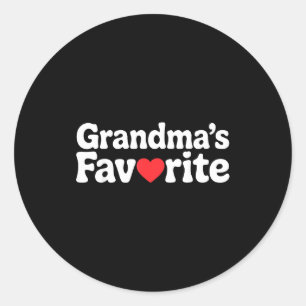 Funny Grandmas Favorite Family Humor Tees For Men  Classic Round Sticker