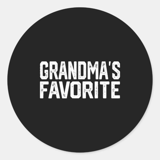 Funny Grandma's Favorite Grandparent Granhild  Classic Round Sticker (Front)
