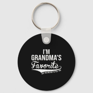 Funny Grandma's Favorite Grandson & Granddaugh Key Ring