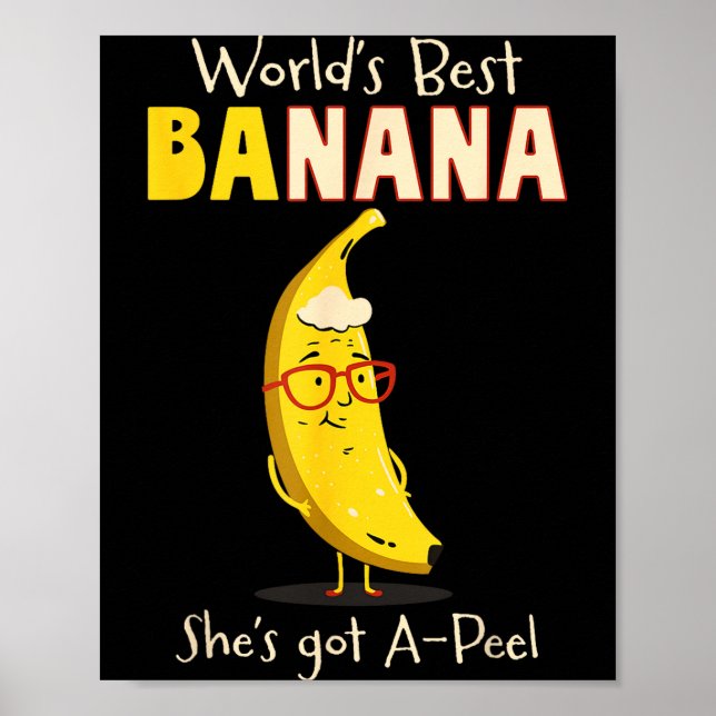 Funny Grandmother World's Nana Banana Pun  Poster (Front)