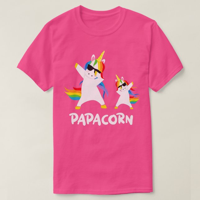 Funny Grandpa Dad Papa Unicorn Papacorn Dab Dabbin T-Shirt (Design Front)